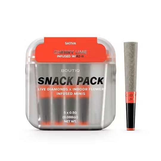 Boutiq Cherry Lime x RZ-11 5pk 2.5g Snack Pack Diamond Infused Pre-Rolls