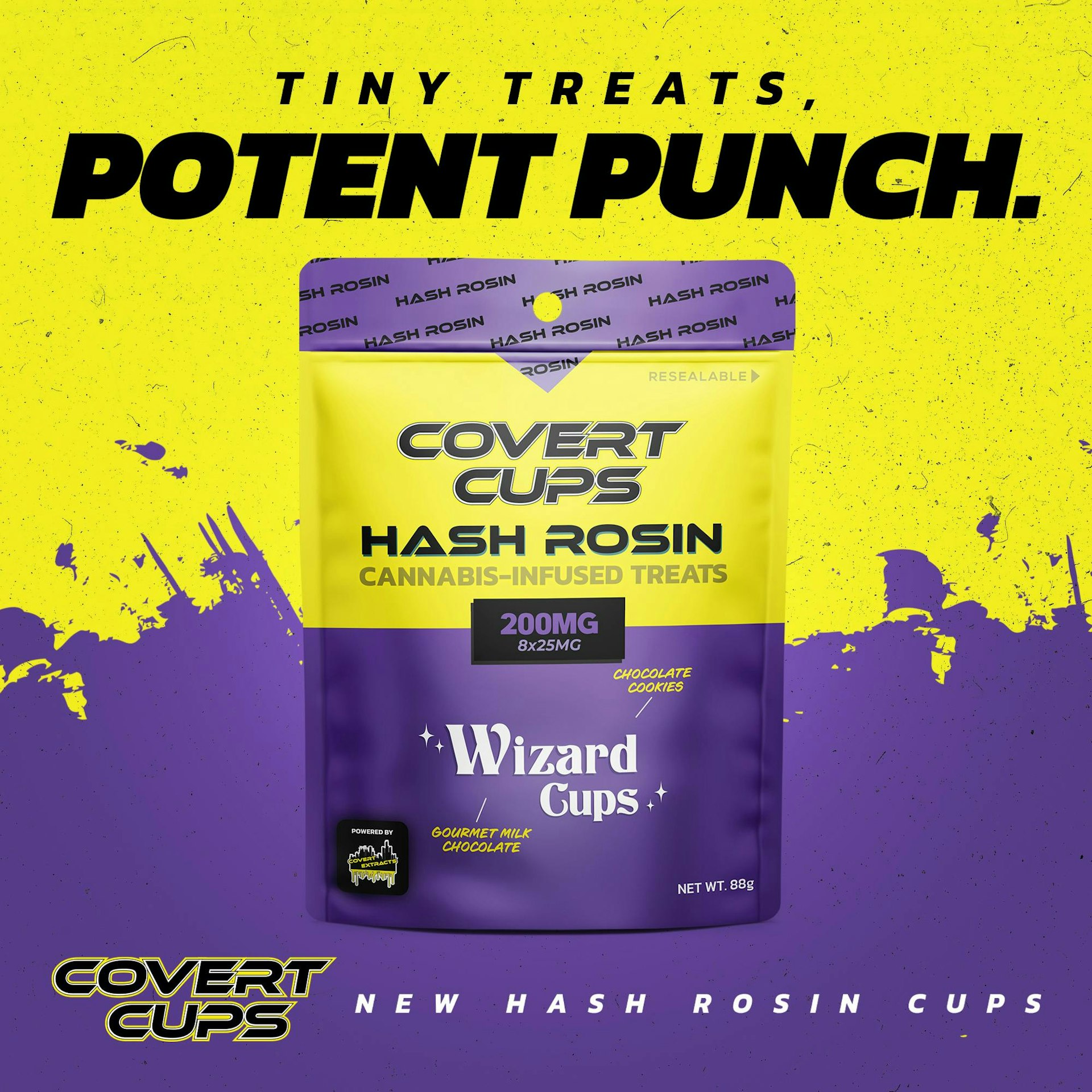 Covert Cups - Wizard Rosin Infused Mini Cups 200mg Chocolate