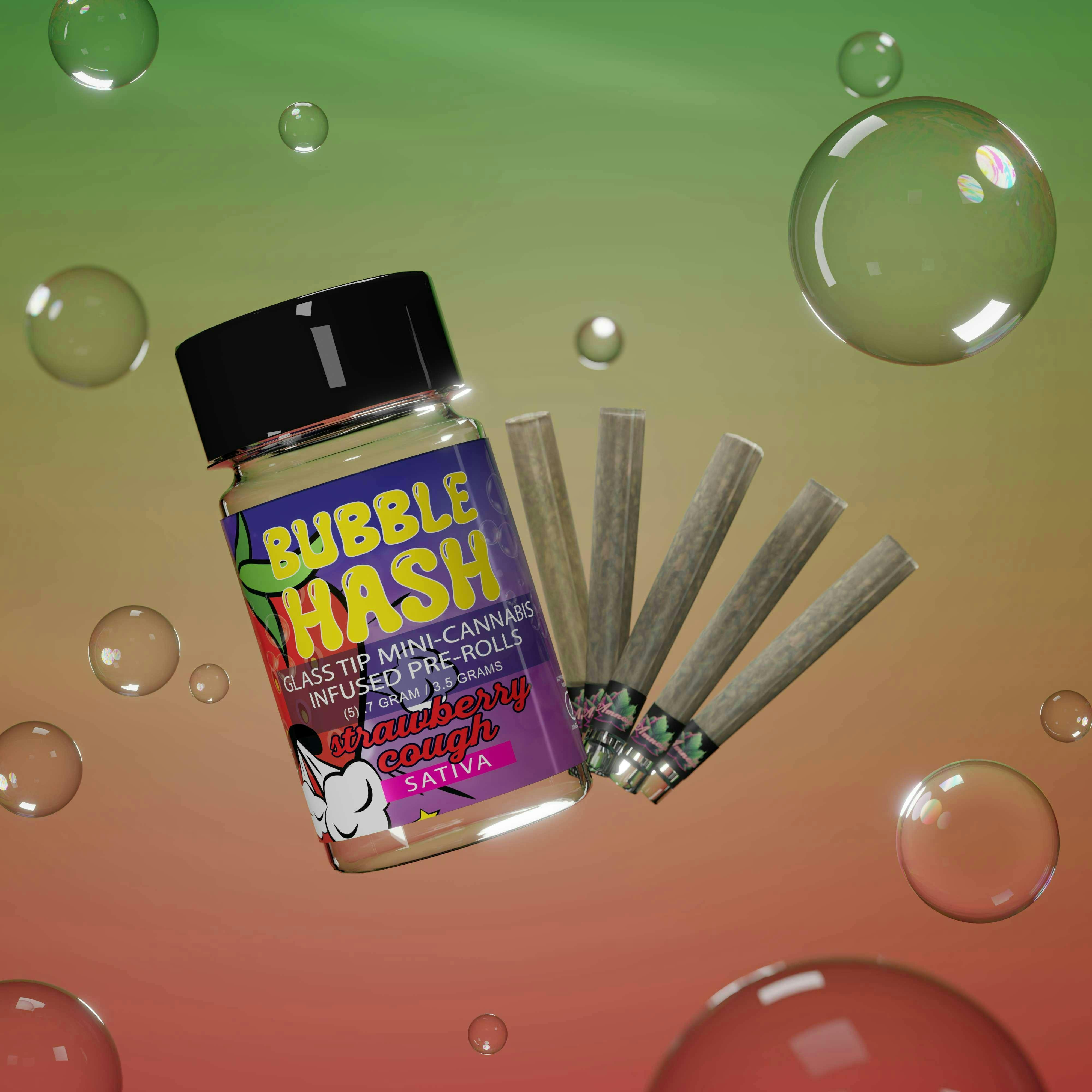 Product: AMNESIA | STRAWBERRY COUGH | INFUSED PRE-ROLLS (GLASS TIPS) | 5 x 0.7G SATIVA