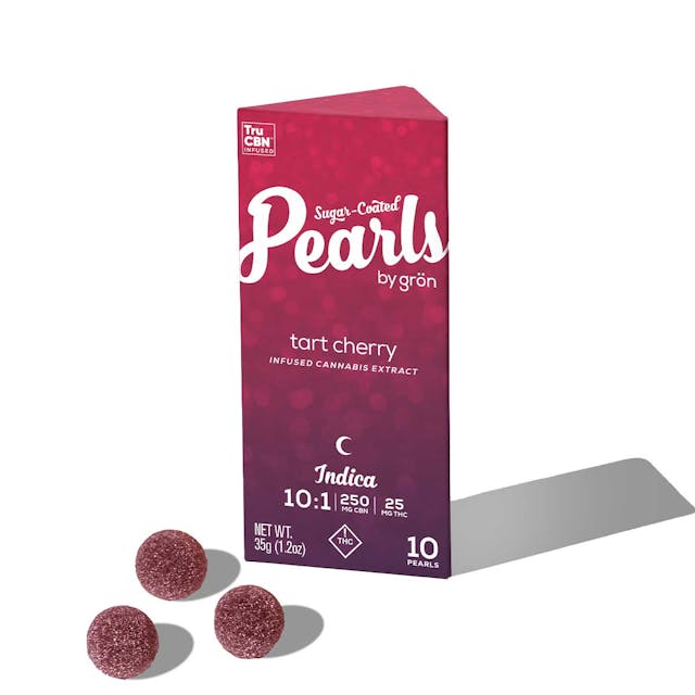 The perfect bedtime edible and the first of its kind, our Tart Cherry Pearls are infused with a 10:1 ratio of CBN to THC. Each Pearl contains 25mg CBN and 2.5mg THC to promote restful sleep with minimal psychoactive effects. Sweet dreams.

Made With Real Fruit • Soy-Free • Gluten-Free • Microdose Friendly • Made with Rosin 

1 PEARL PER SERVING | 10 SERVINGS PER PACKAGE
