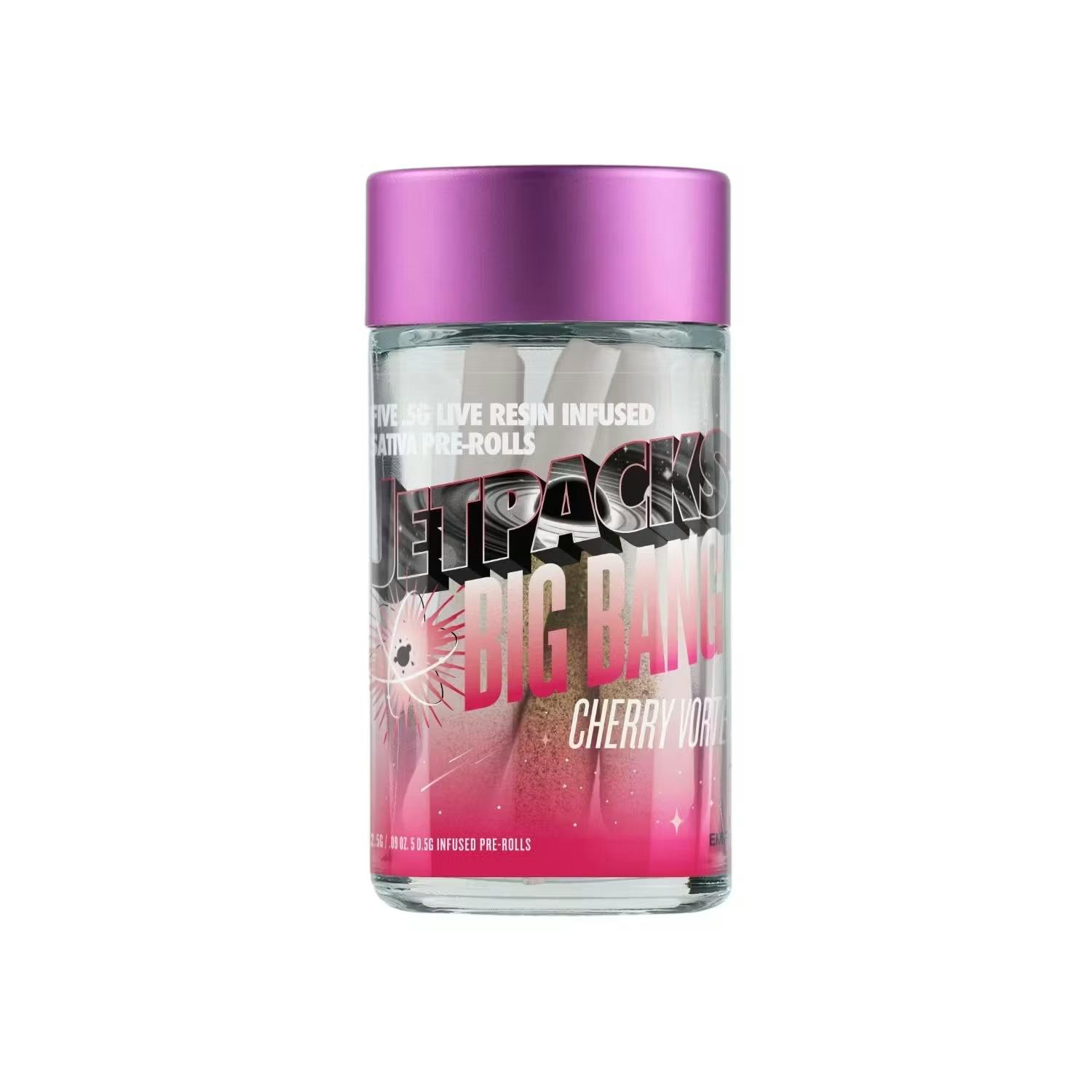 Jetpacks Cherry Vortex 5pk 2.5g Big Bang Diamond Infused Pre-Rolls