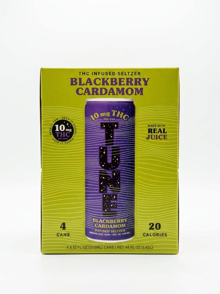 Beverages | Tune | Blackberry Cardamon Seltzer | 12oz | 4ct | 10mg