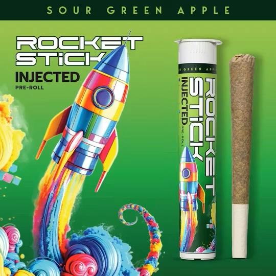 Rocket Stick 1.2g Injected Preroll Sour Green Apple