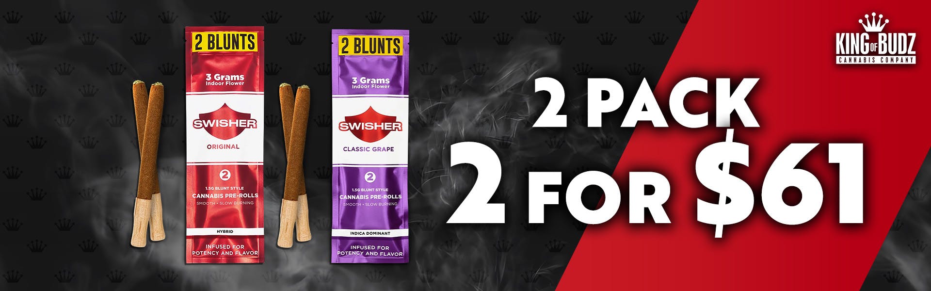 Swisher 1.5 Infused Blunt 2pk 2/$61
