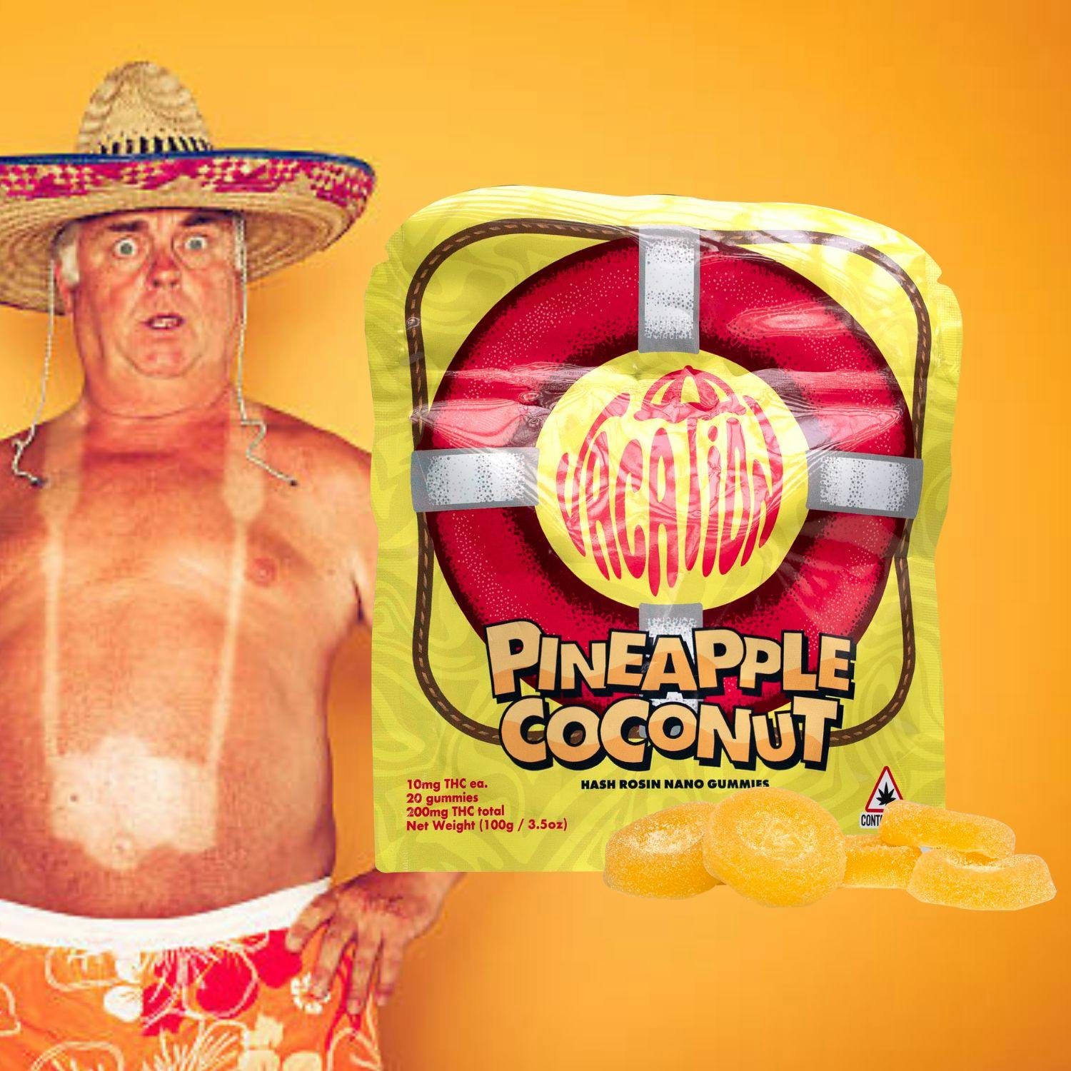 Product: Vacation | Pineapple Coconut | Hash Rosin Nano Gummies - 100mg