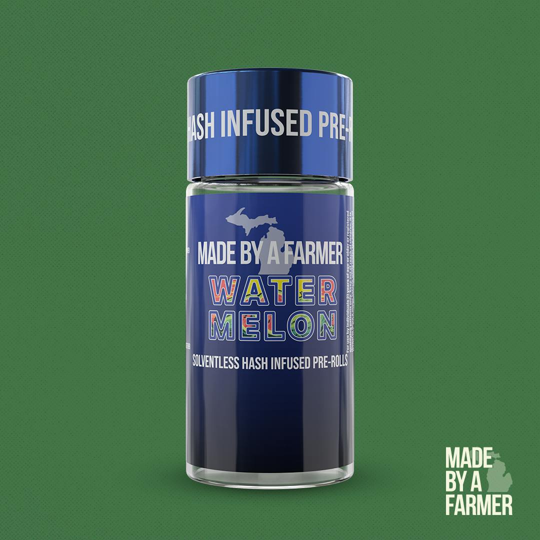 Made By A Farmer - 3-Pack .5g Bubble Hash Infused Prerolls - Watermelon