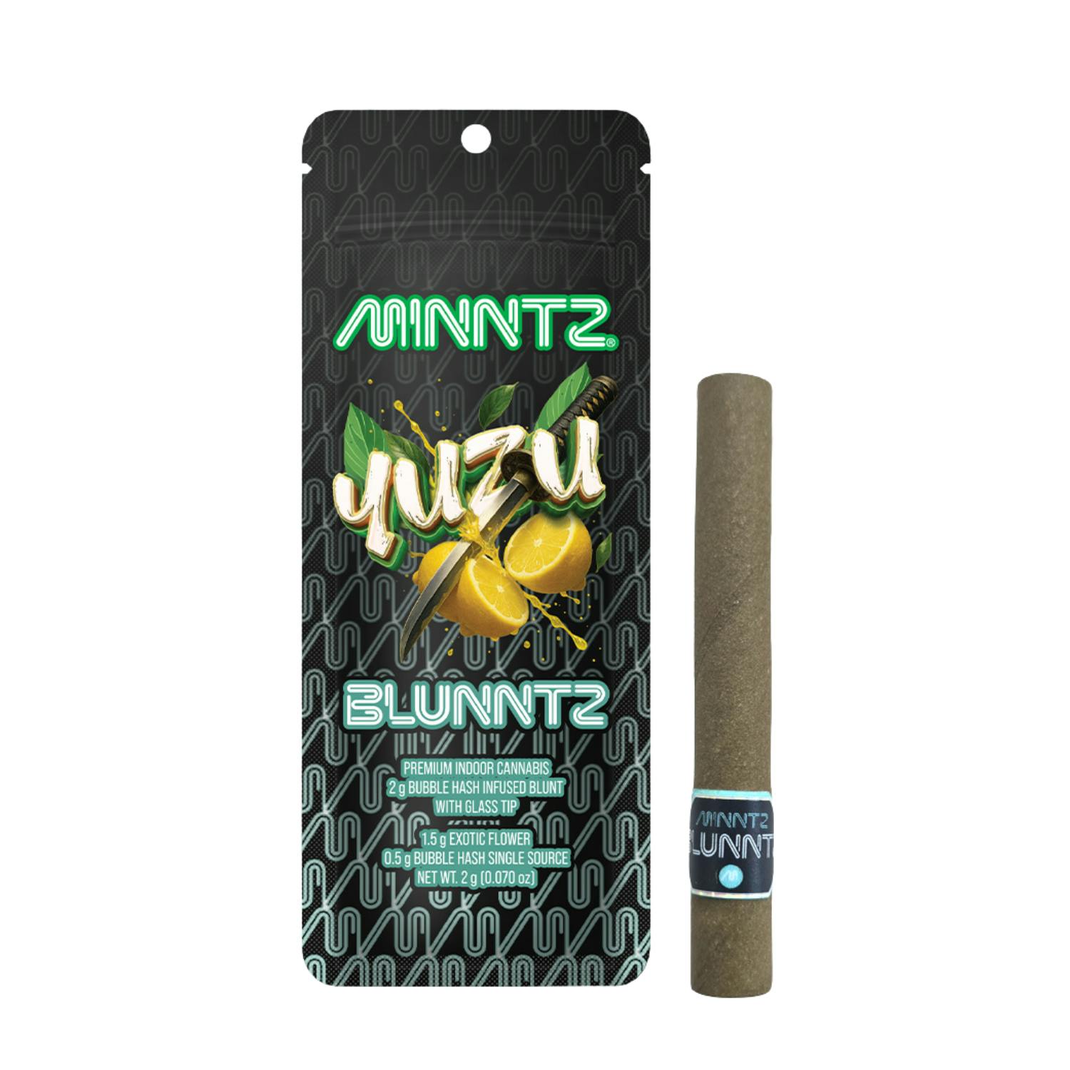 Minntz - Bubble Hash Infused Blunntz - (2g) - Sativa - **YUZU** (2/$50)