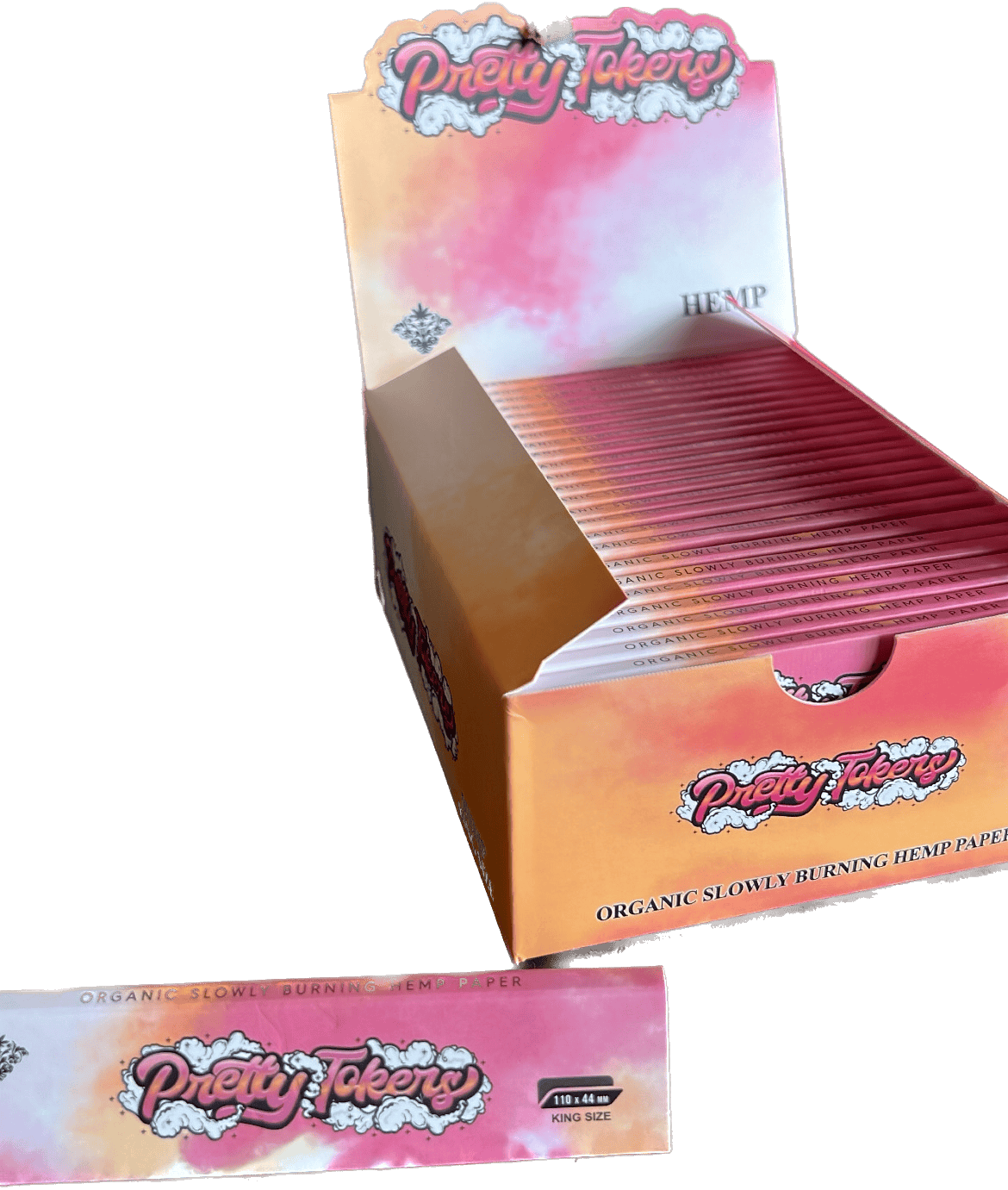 Pretty Tokers - Organic Slow Burning Hemp Papers Queen Size - 32 Pack by Pretty Tokers