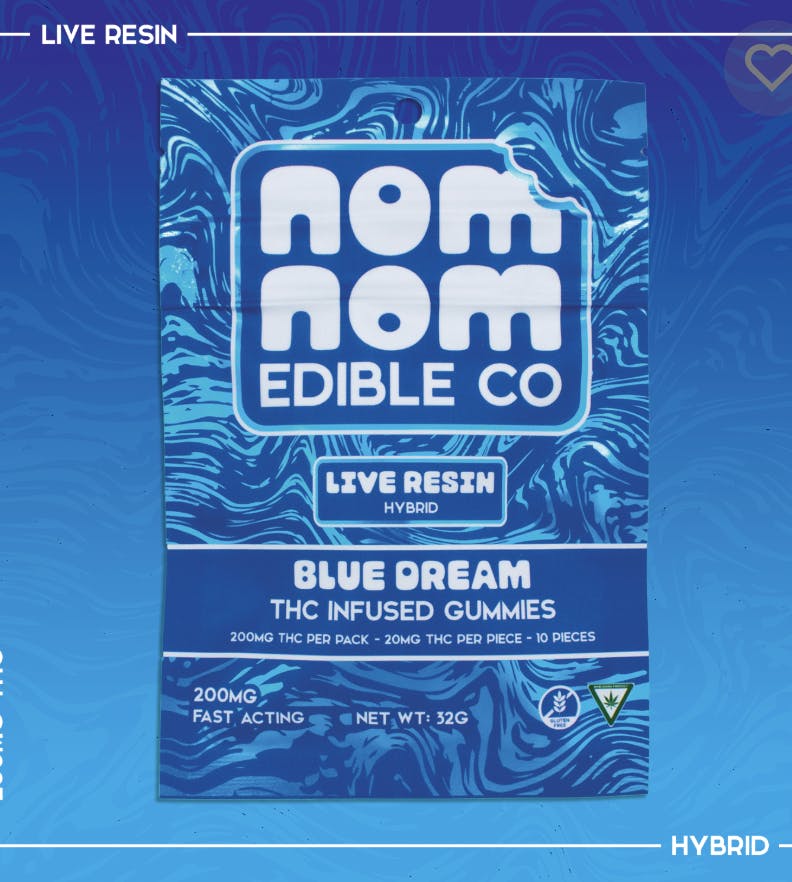 Product: NomNom Edible Co | Live Resin Gummies - 200mg - Blue Dream