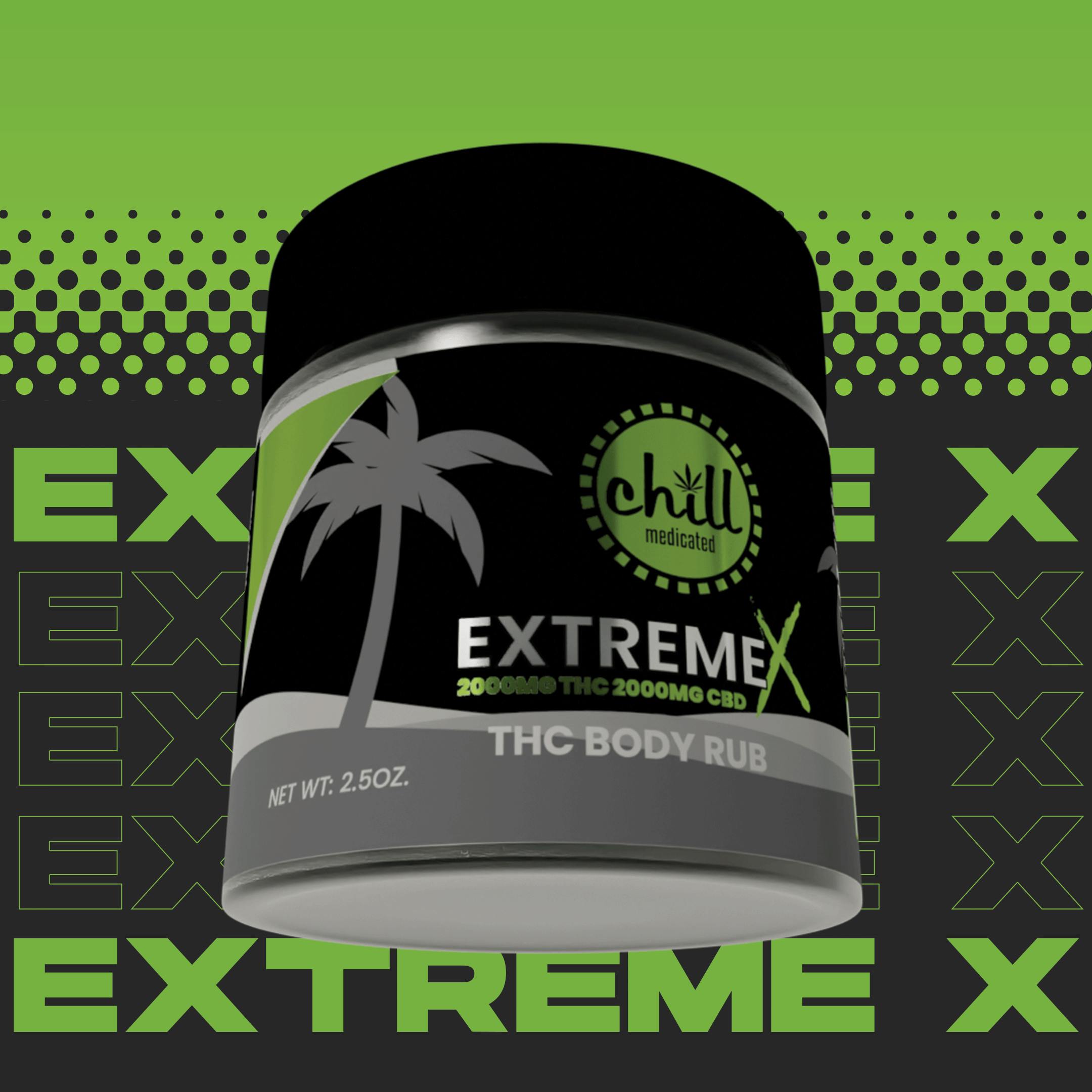 Chill Medicated - 2000mg THC & 2000mg CBD Body Rub - Extreme X