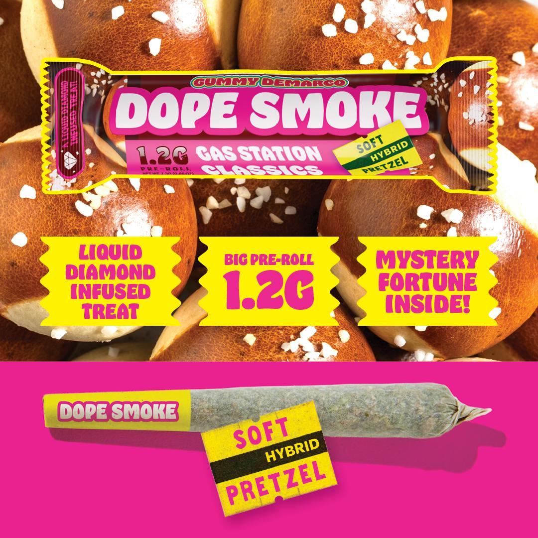DOPE SMOKE | Soft Pretzel | Liquid Diamond Infused Joint | 1.2G