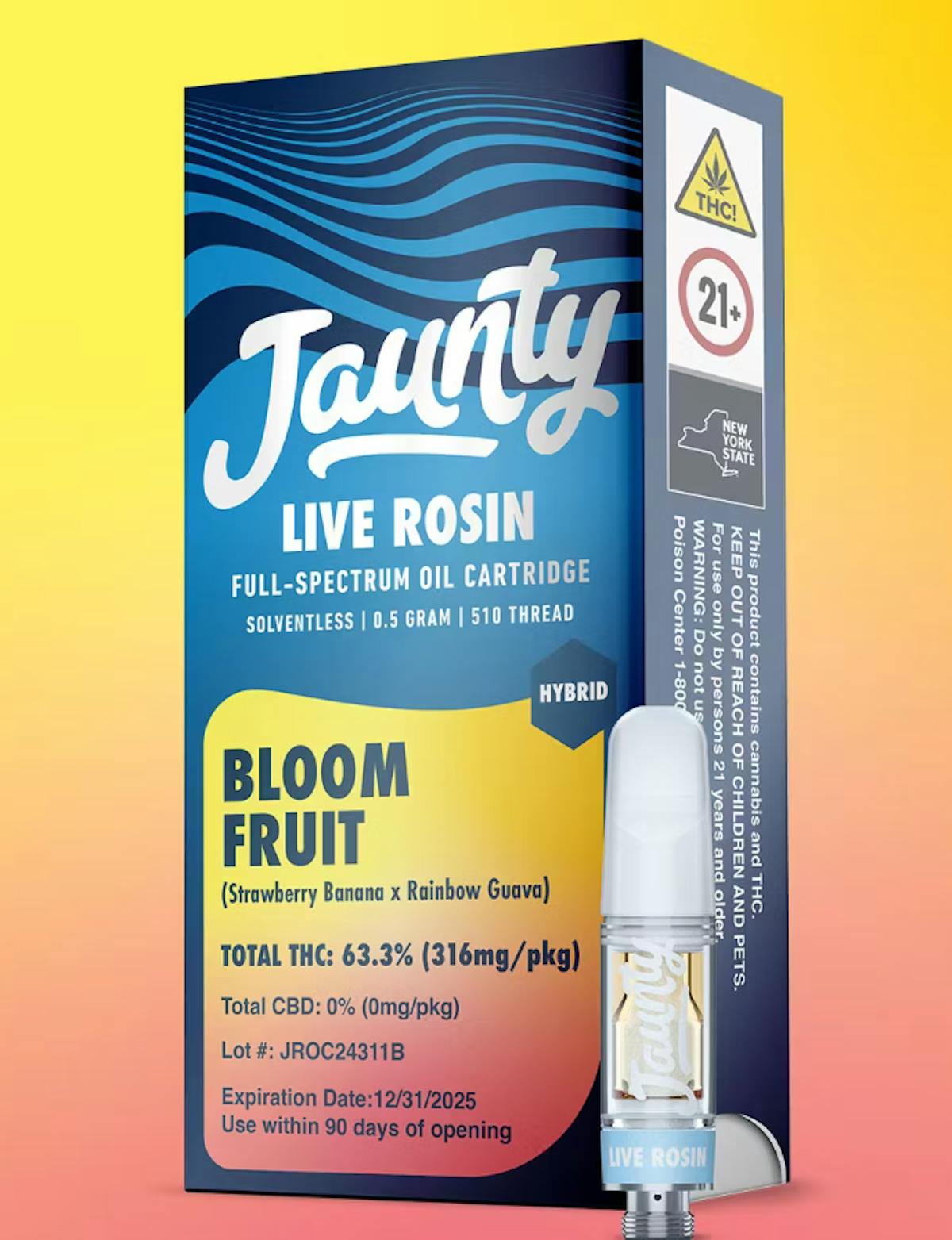 Image of Jaunty: Bloomfruit – 0.5g Live Rosin Cartridge