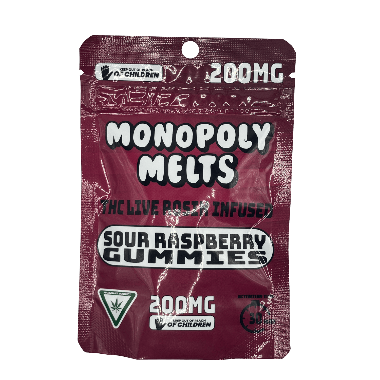 Product: Monopoly Melts | Live Rosin Gummies - 200mg - Sour Raspberry
