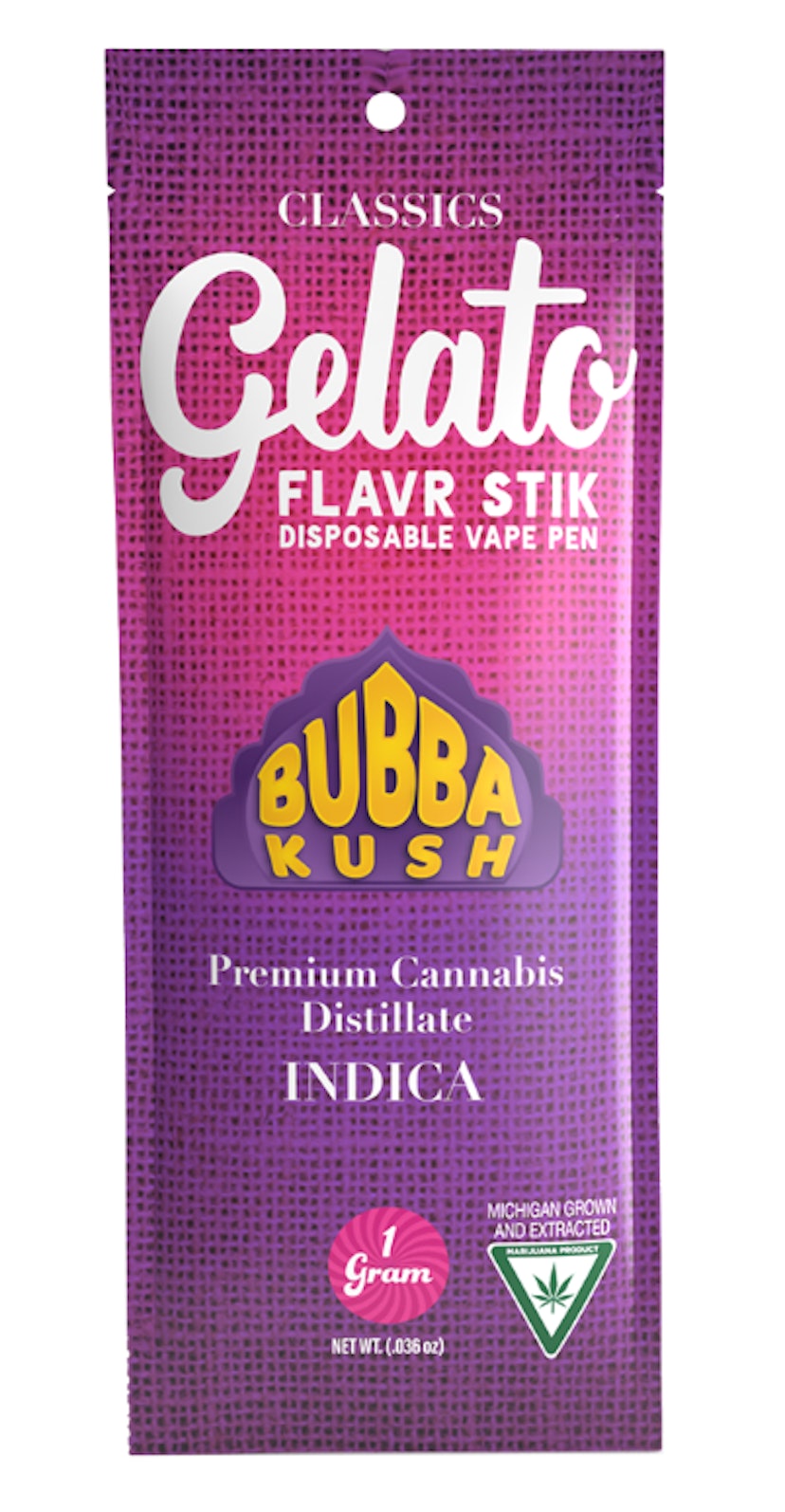 Gelato | Disposable Vape - Bubba Kush - 1g