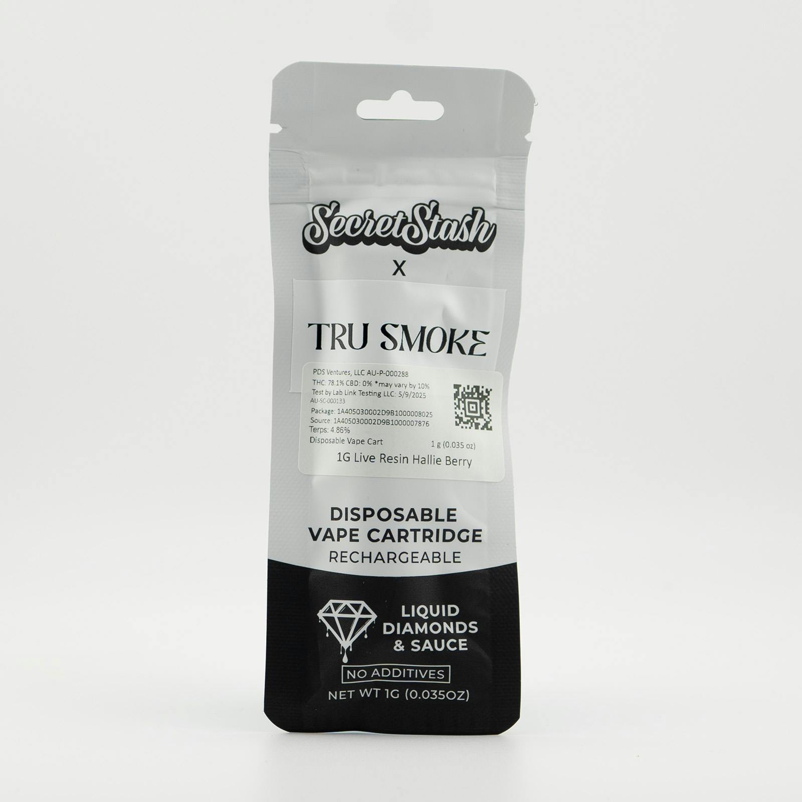 Secret Stash x Tru Smoke - 1g Live Resin Disposable - Hallie Berry
