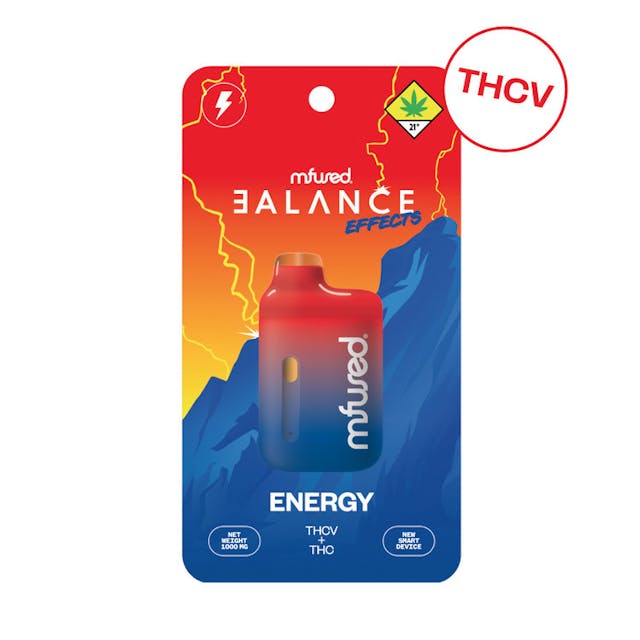 BALANCE EFFECTS Jefe - ENERGYTHC&nbsp;+&nbsp;THC-VBALANCE&nbsp;EFFECTS&nbsp;is&nbsp;a series of targeted cannabinoids that drive effects by emphasizing combinations of specific cannabinoids. Cannabis terpenes are then combined with the extract to provide an added layer of complexity and the effects of a true cannabis profile.+&nbsp;Energy:&nbsp;Elevate&nbsp;your&nbsp;senses&nbsp;with&nbsp;a&nbsp;special&nbsp;blend&nbsp;of&nbsp;THC&nbsp;and&nbsp;the&nbsp;innovative&nbsp;THC-V.&nbsp;+&nbsp;Unique&nbsp;blend&nbsp;of&nbsp;Minor&nbsp;Cannabinoids&nbsp;for&nbsp;targeted&nbsp;effects+&nbsp;ON/OFF&nbsp;button&nbsp;for&nbsp;added&nbsp;user&nbsp;control&nbsp;and&nbsp;efficiency&nbsp;+&nbsp;Brand&nbsp;new&nbsp;ergonomic&nbsp;shape,&nbsp;perfect&nbsp;on-the-go&nbsp;companion&nbsp;+&nbsp;Custom-designed&nbsp;atomizer,&nbsp;tuned&nbsp;for&nbsp;the&nbsp;most&nbsp;authentic&nbsp;expression&nbsp;of&nbsp;our&nbsp;extracts&nbsp;+&nbsp;Spark&nbsp;Button&nbsp;allows for a fully customized cannabis experience&nbsp;+&nbsp;Button&nbsp;controls&nbsp;device&nbsp;on/off,&nbsp;cold-start,&nbsp;and&nbsp;variable&nbsp;temperature&nbsp;settings+&nbsp;Fast&nbsp;charging&nbsp;via&nbsp;USB-C&nbsp;with&nbsp;multi-day&nbsp;Battery&nbsp;Life&nbsp;+&nbsp;Zero&nbsp;Artificial&nbsp;Additives&nbsp;and&nbsp;Flavoring&nbsp;+&nbsp;Independently&nbsp;tested&nbsp;to&nbsp;ensure&nbsp;product&nbsp;safetyFollow&nbsp;our&nbsp;journey&nbsp;@mfusedproducts&nbsp;and&nbsp;@mfusedculture!