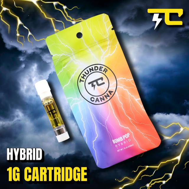 Thunder Canna - 510 Vape Cartridge - (1g) - Hybrid - **BOMB POP** (10/$40)