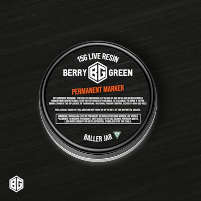 Berry Green - 15g Live Resin Baller Jar - Permanent Marker