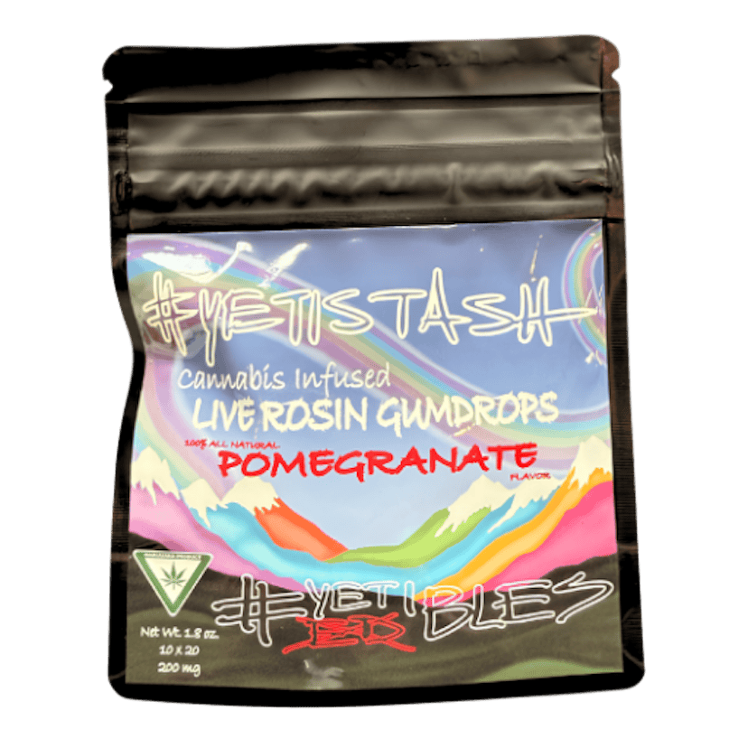 Yetistash | 200mg Live Rosin Gum Drops | Pomegranate