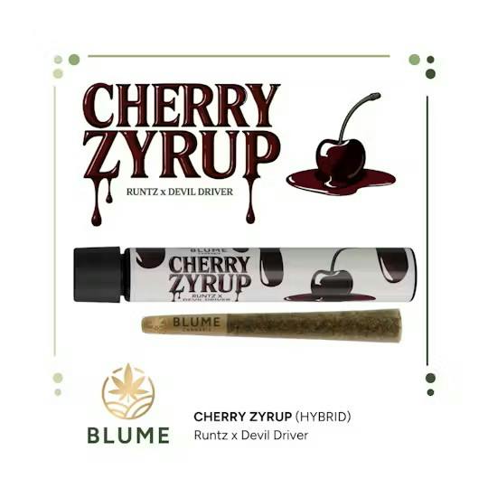 Cherry Zyrup Pre-Roll Sativa / Hybrid by Blume – Pre-Rolls at Gatsby Cannabis