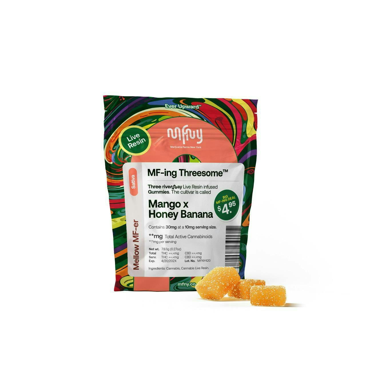 MFNY - 100mg Live Resin Gummies - Mango x Honey Banana