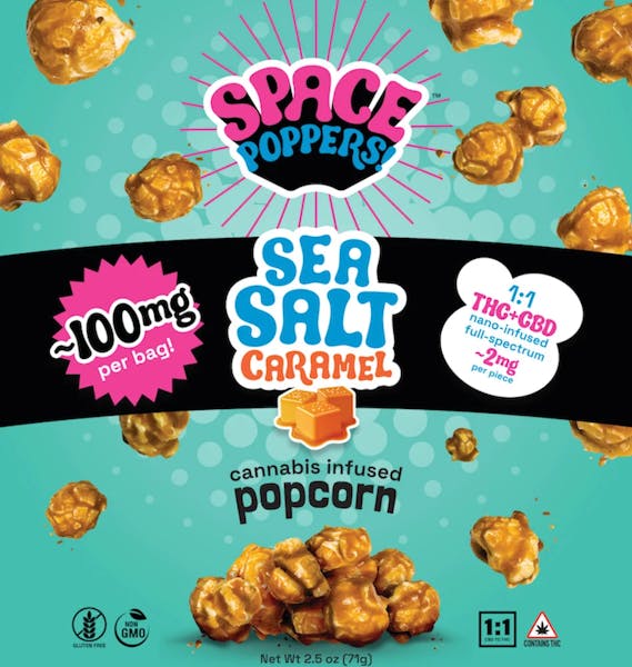 Sea Salt Caramel Popcorn - 100mg - Space Poppers