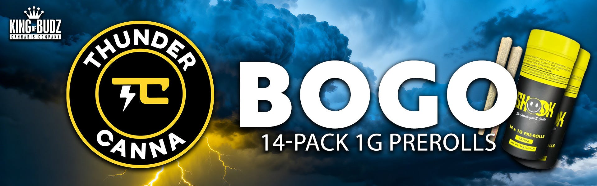 Thunder Canna 14-Pack 1g Prerolls - BOGO