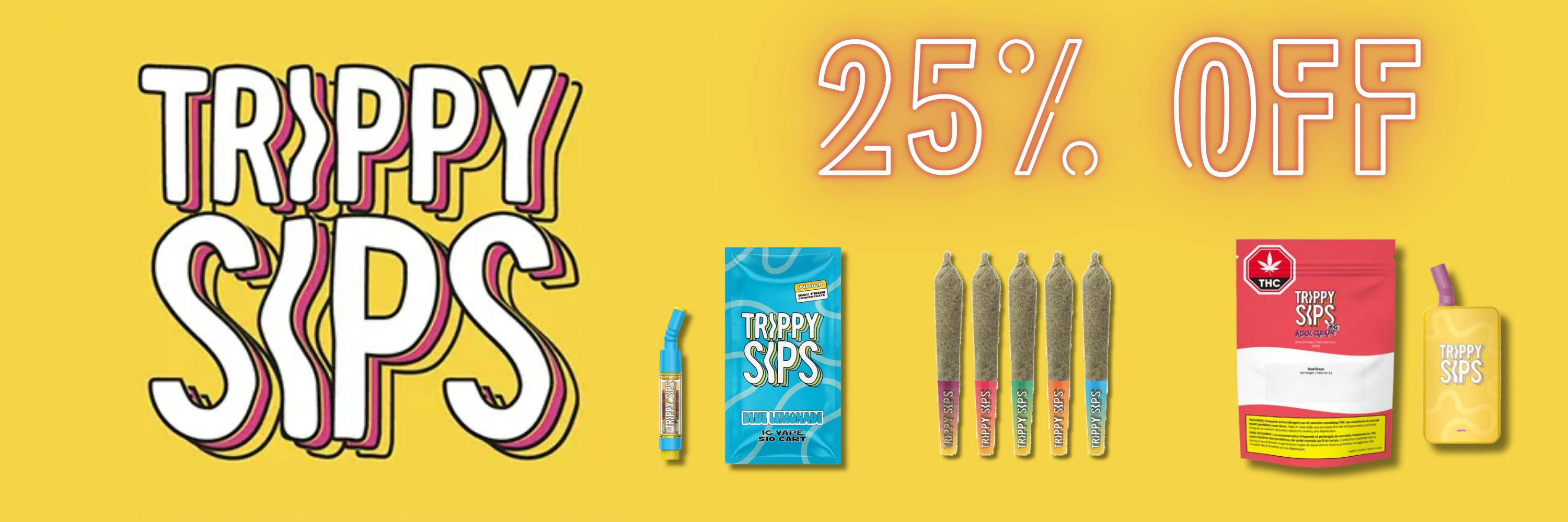 twenty five percent off trippy sips 