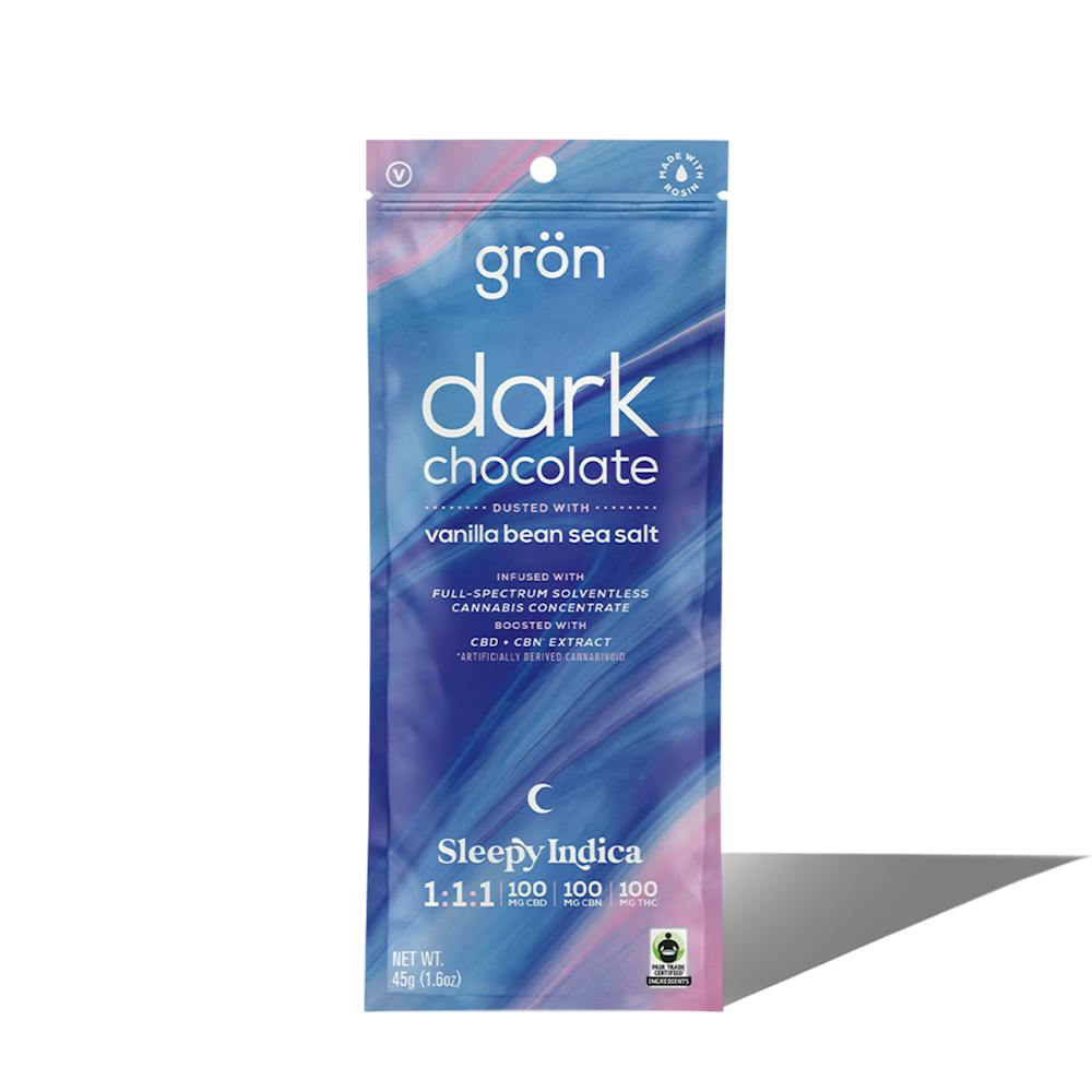 Product Gron | Dark Chocolate Vanilla Sea Salt | 1:1:1 Sleepy Indica Bar