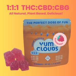 Yum Clouds | 1:1:1 Electric Raspberry | 10ct Gummies