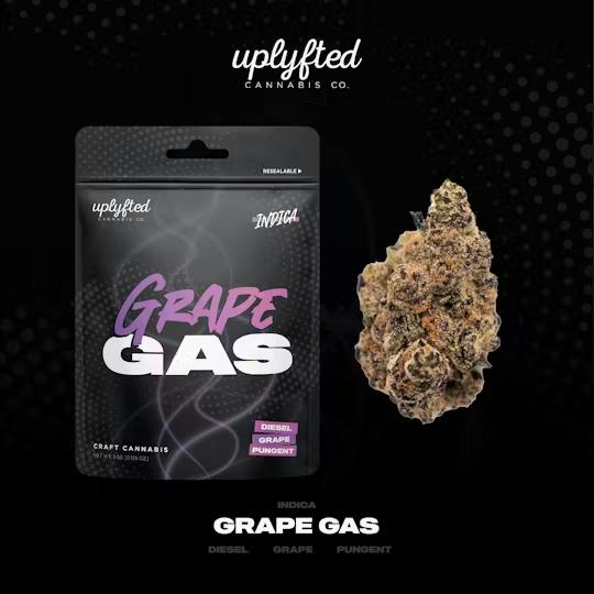 Grape Gas Pre-Pack Indica by Uplyfted Cannabis Co. – Flower at Gatsby Cannabis