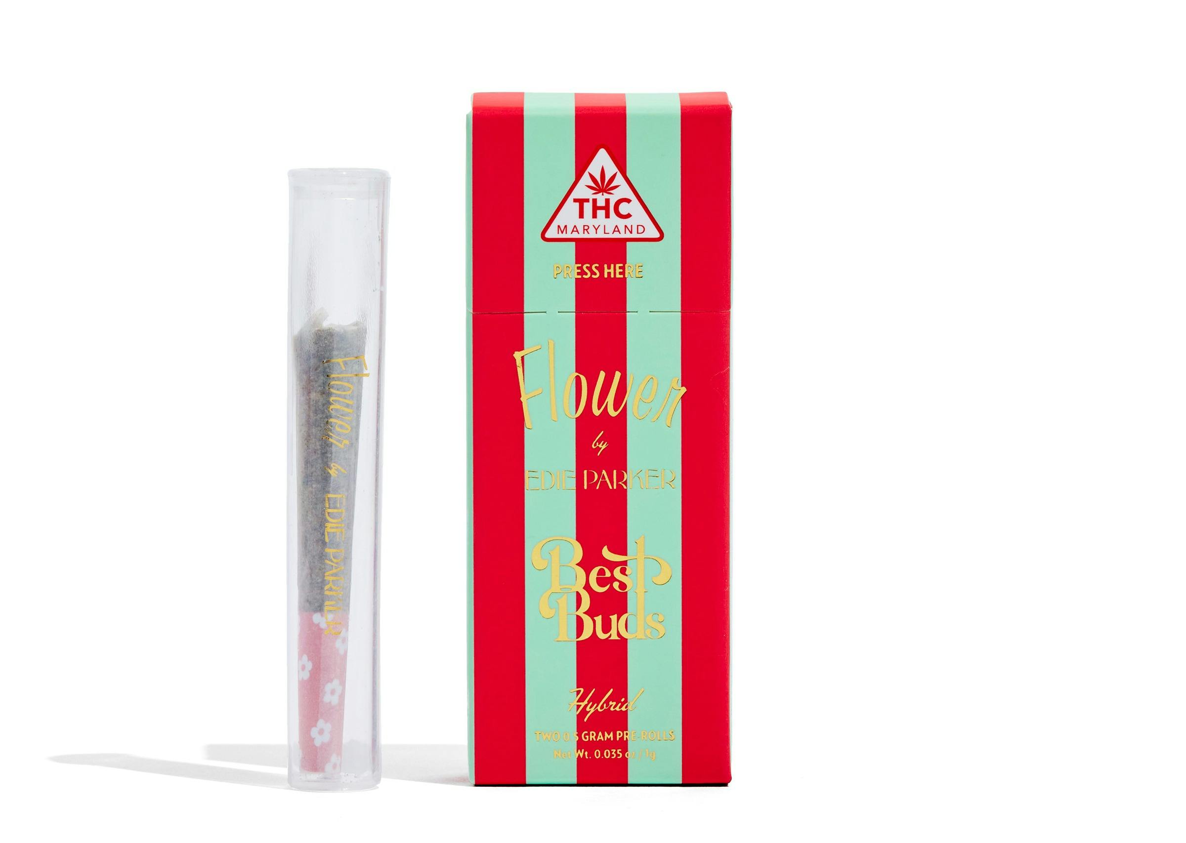 Edie Parker Best Buds Pre Roll | Hybrid | Pink Mirage [0.5g x 2] | Viola x  Far & Dotter