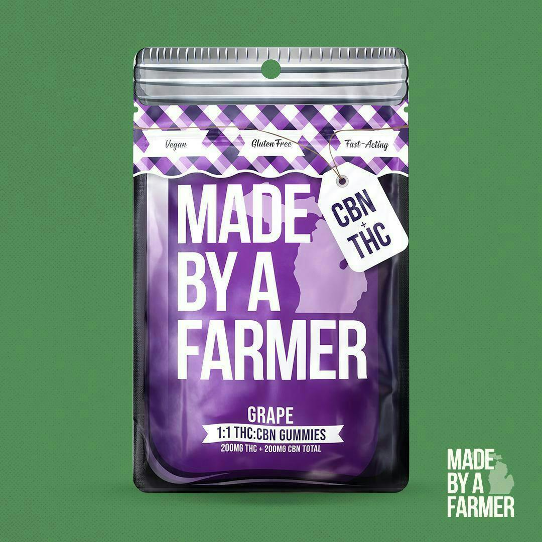 Made By A Farmer - 200mg THC : 200mg CBN Gummies - Grape