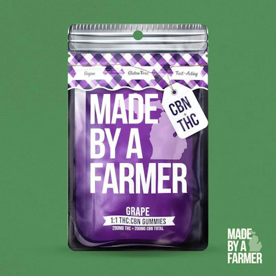 Made By A Farmer - 200mg THC : 200mg CBN Gummies - Grape