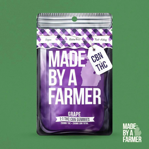 Made By A Farmer - 200mg THC : 200mg CBN Gummies - Grape