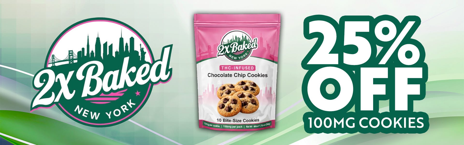 2x Baked - 100mg Cookies - 25 Percent OFF