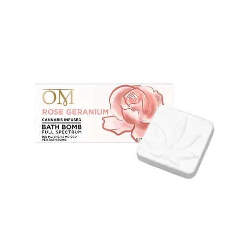 OM – Rose Geranium – Bath Bomb – Full Spectrum – 100mg-active