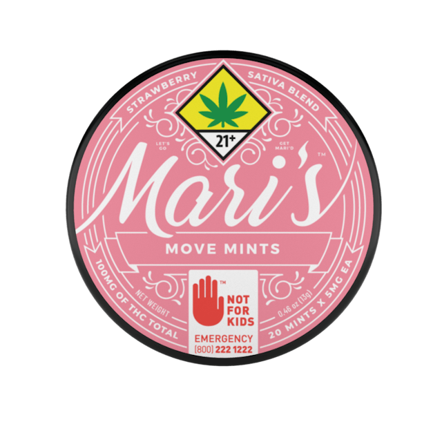 5mg THC per mint. Mari's Mints (pronounced mair-eez) are confectioner-quality edibles you can tailor fit to your day, crafted to always be reliable and delicious. Our cannabis infused mints are gluten free, vegan, discreet, and great for on the go. Let's get Mari'd!