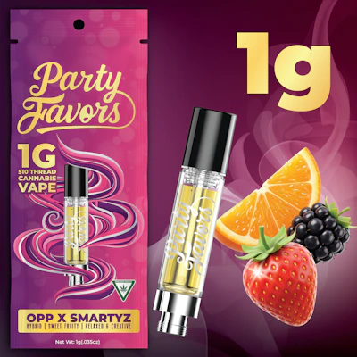 Party Favors - 1g Cart - OPP x Smartyz - CARTRIDGES by Party Favors at King of Budz