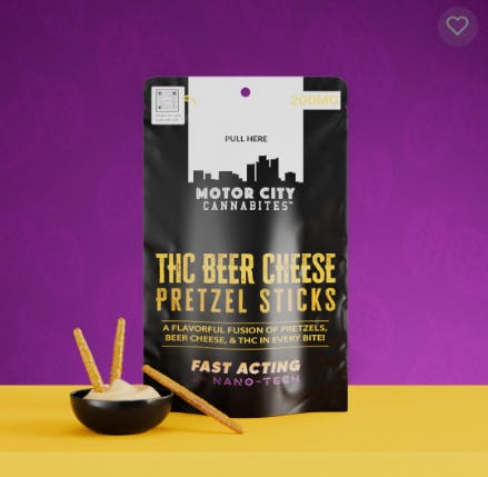 Product: Beer Cheese Pretzels | 200mg | Motor City Cannabites