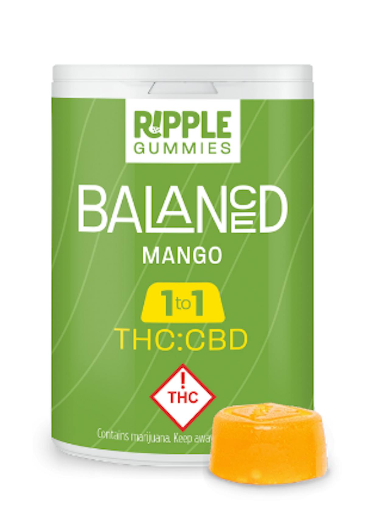 Photo of Ripple – Gummies – Balanced Mango (THC:CBD) (1:1) 100mg