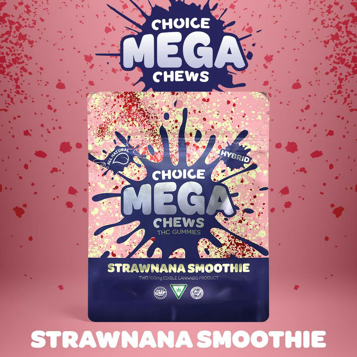 Product: Choice | Mega Chews - 200mg - Strawnana Smoothie (Hybrid)