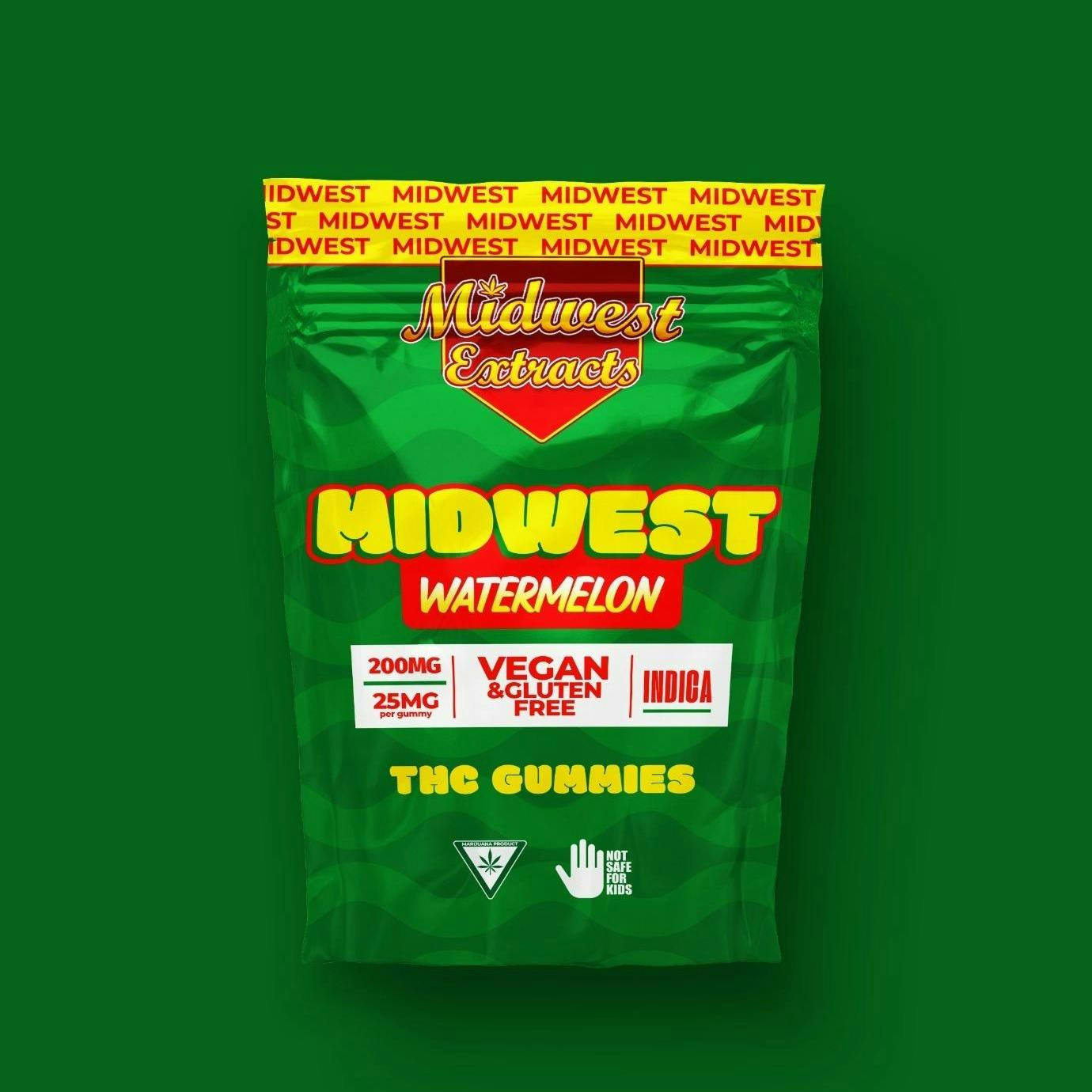Midwest Extracts | Gummies - 200mg - Watermelon (Indica)