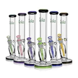Esigo Glass | Straight Tube Bong | 14mm Bowl | Assorted Colors