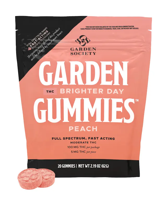 Garden Society Gummies Peach (S) 20pk/100mg (sativa, 2.8g)