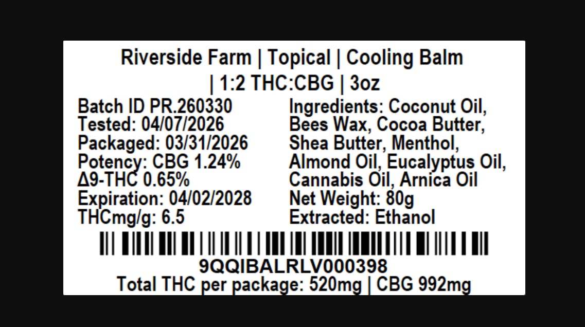 Cooling Balm 1:2 THC:CBG