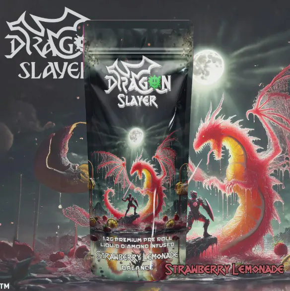 【雷龍‼️SALE実施中‼️※プロフ必読※】 Dragon Slayer - Liquid Diamond Pre-roll 1.2g - Strawberry Lemonade