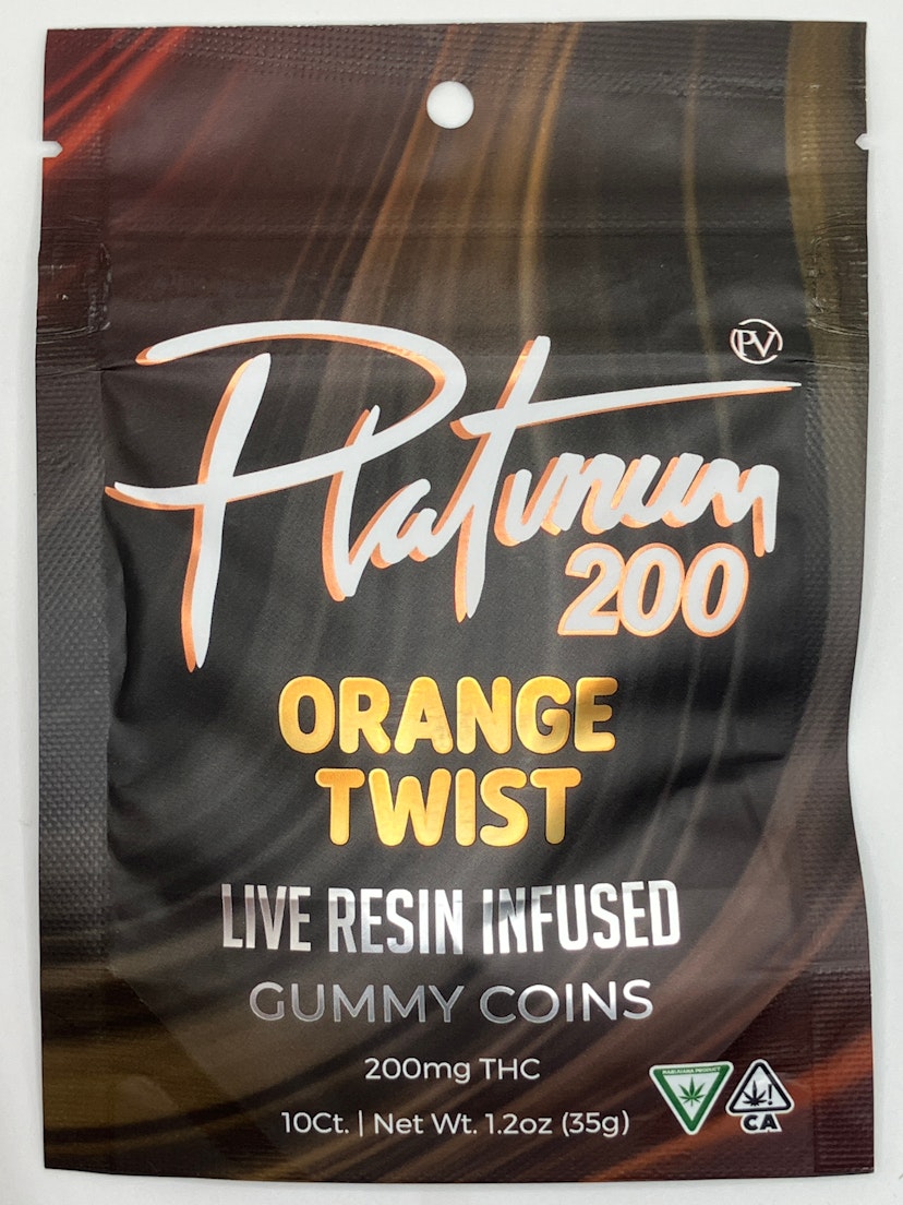 Platinum Vape | Live Resin Gummies - 200mg - Orange Twist (Sativa)