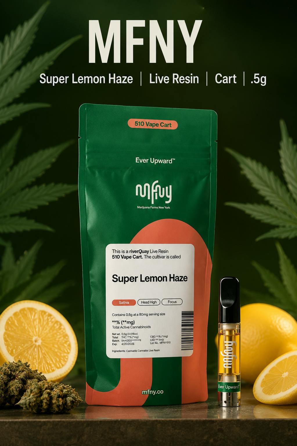 Product MFNY | Super Lemon Haze | Live Resin | Cart | .5g10 Cart | .5g