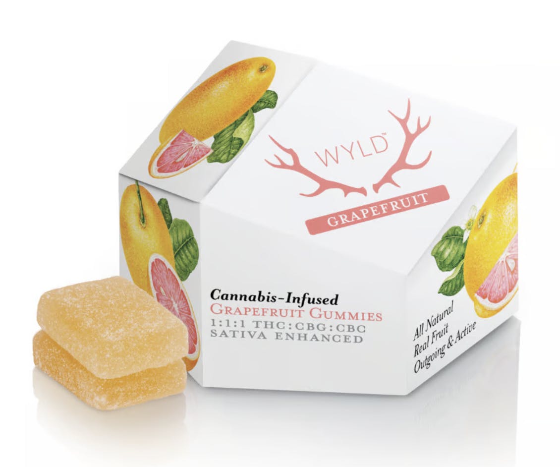 Wyld Grapefruit Gummies-100mg THC: 100MG CBG: 100MG CBC